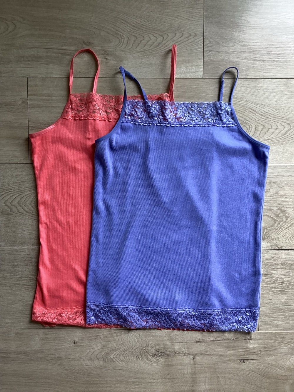 Women’s Lace Trim Camisoles - Lavender & Coral Bundle
